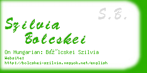 szilvia bolcskei business card